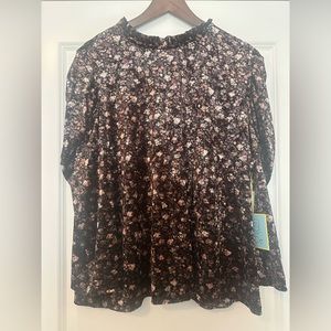 NWT! $79! Cece Women’s Long Sleeve Blouse Size 2x Floral Multicolored